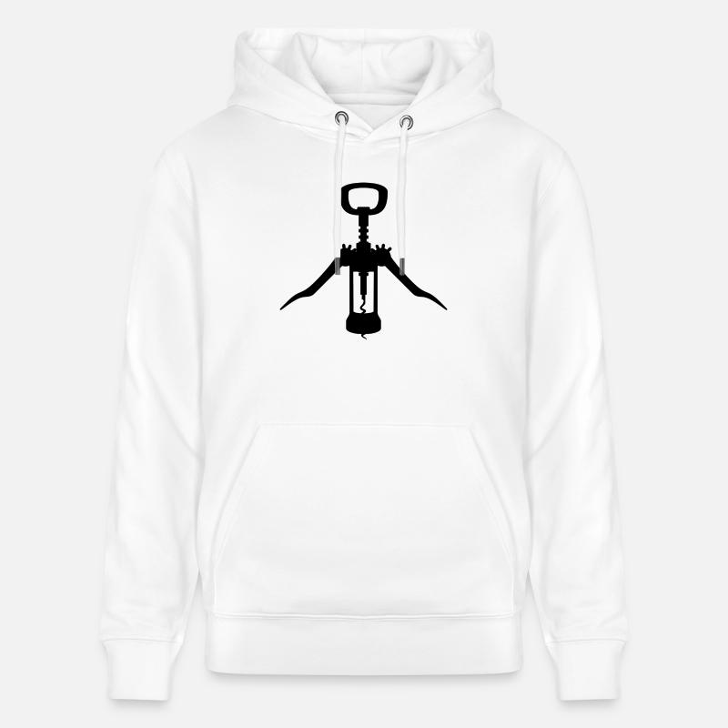 Ouvre-bouteille Flaschenoeffner Wein Wine - Sweat à capuche bio CRUISER Stanley/Stella Unisexe - blanc