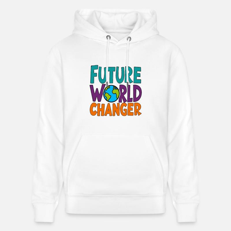 Future World Changer - Globus-Spruch - Stanley/Stella Unisex Bio-Hoodie CRUISER  - Weiß