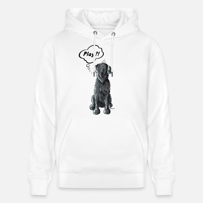Drôle Retriever à poil plat - Sweat à capuche bio CRUISER Stanley/Stella Unisexe - blanc