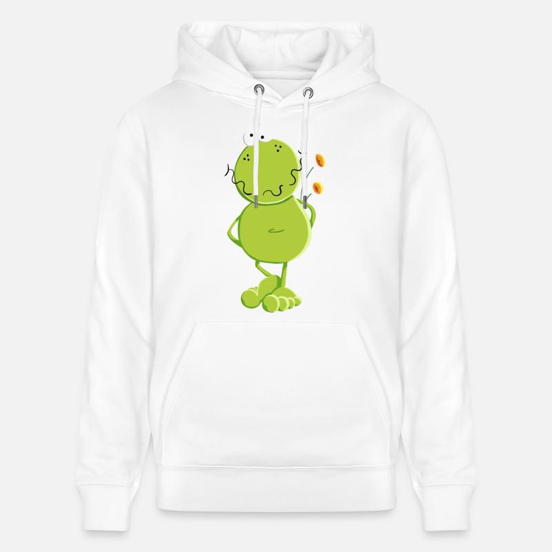 Grenouille aux fleurs - Sweat à capuche bio CRUISER Stanley/Stella Unisexe - blanc