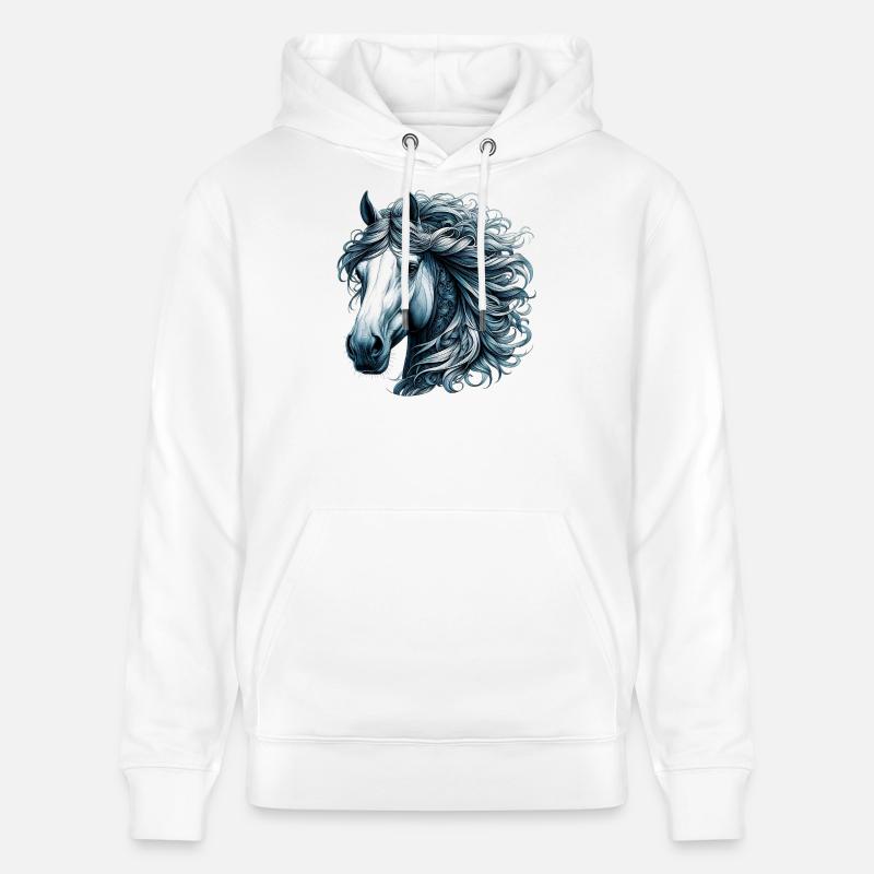 Cheval - Sweat à capuche bio CRUISER Stanley/Stella Unisexe - blanc