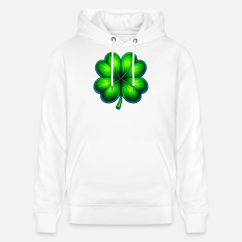 Trèfle à quatre feuilles - Sweat à capuche bio CRUISER Stanley/Stella Unisexe - blanc