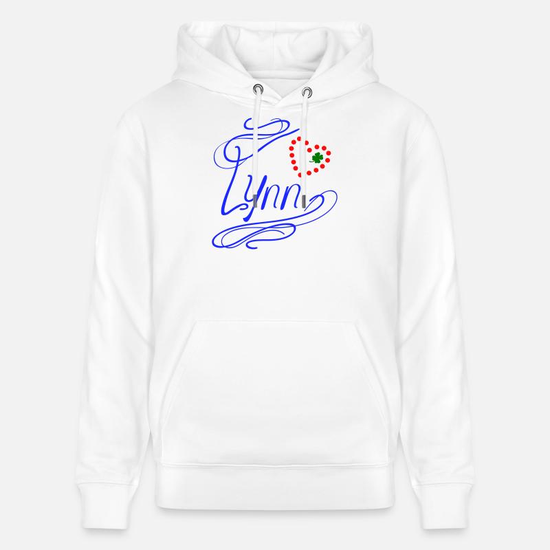 Lynn avec cœur et trèfle - Sweat à capuche bio CRUISER Stanley/Stella Unisexe - blanc