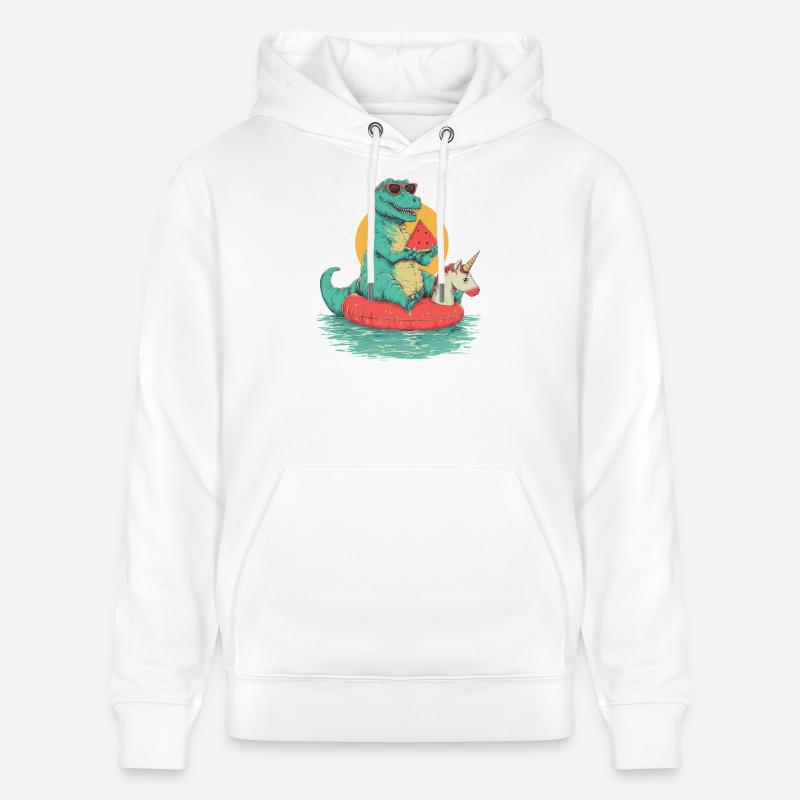 T-rex refroidissement - Sweat à capuche bio CRUISER Stanley/Stella Unisexe - blanc
