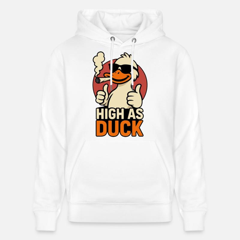 High as Duck - THC Ente - Sweat à capuche bio CRUISER Stanley/Stella Unisexe - blanc