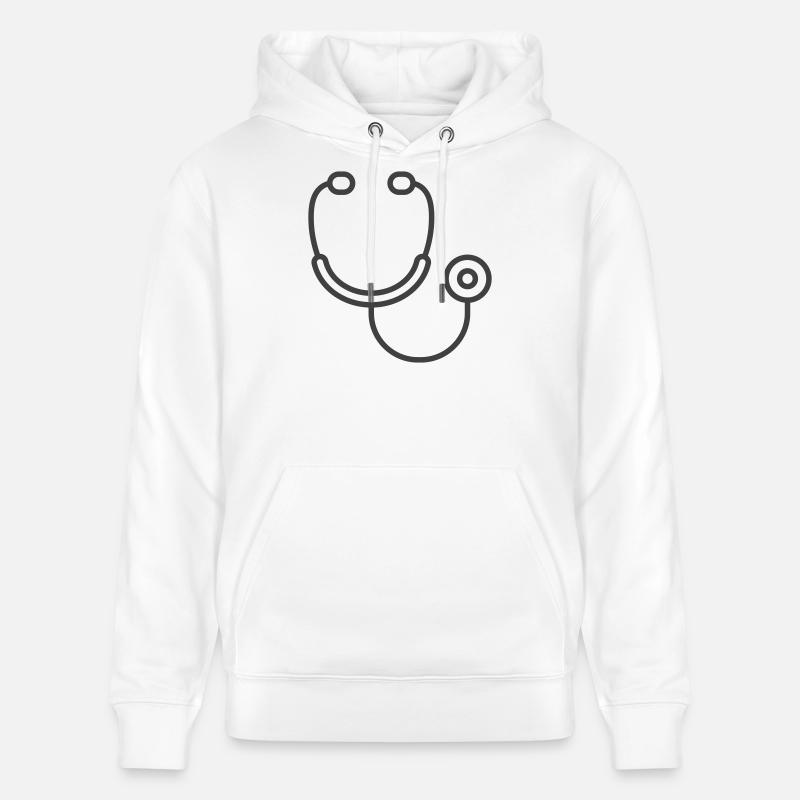 Icône du logo du stéthoscope médical - Sweat à capuche bio CRUISER Stanley/Stella Unisexe - blanc