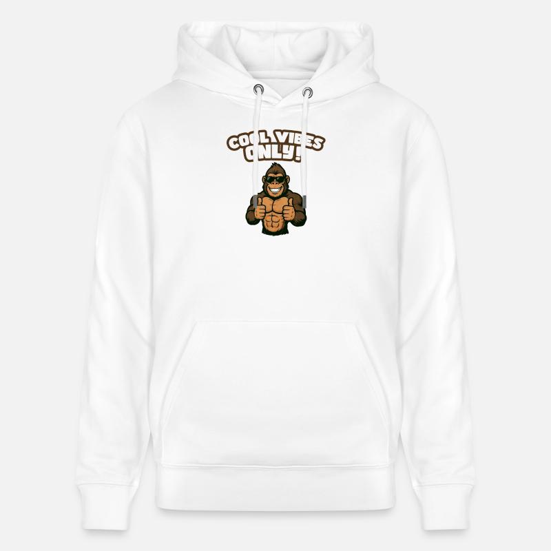 Gorille aux vibrations cool - Sweat à capuche bio CRUISER Stanley/Stella Unisexe - blanc