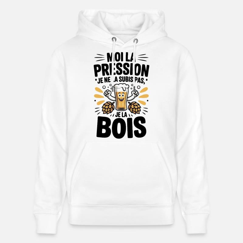 Bière Pression Subis houblon llustration fun - Sweat à capuche bio CRUISER Stanley/Stella Unisexe - blanc