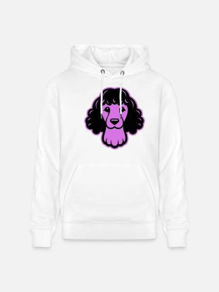 Poodle Dog Head - Stanley/Stella CRUISER Unisex Organic Hoodie - white