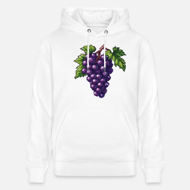 Raisin Icône Pixel - Sweat à capuche bio CRUISER Stanley/Stella Unisexe - blanc