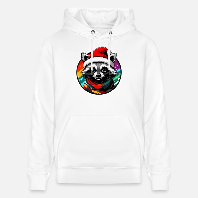 raton laveur Noël - Sweat à capuche bio CRUISER Stanley/Stella Unisexe - blanc