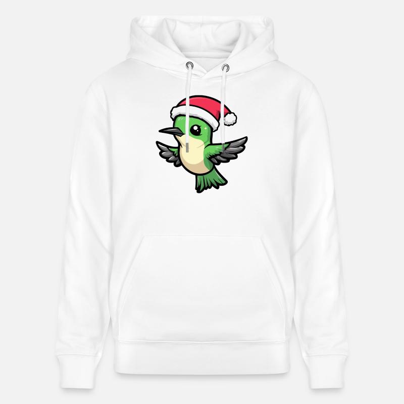 Colibri Oiseau Noël Mignon - Sweat à capuche bio CRUISER Stanley/Stella Unisexe - blanc