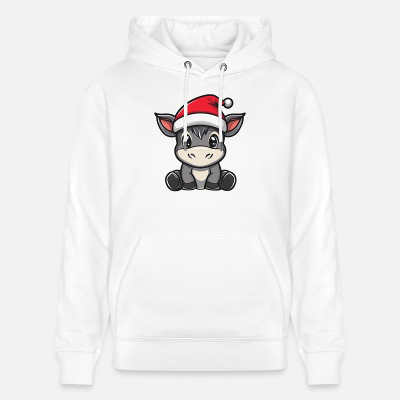 Âne Noël Mignon - Sweat à capuche bio CRUISER Stanley/Stella Unisexe - blanc