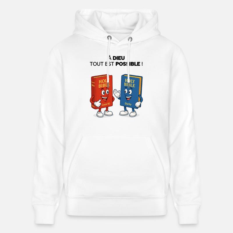 Bible T-Shirt - Stanley/Stella CRUISER Unisex Organic Hoodie - white