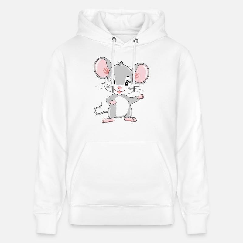 Accueillant bébé souris mignon - Sweat à capuche bio CRUISER Stanley/Stella Unisexe - blanc