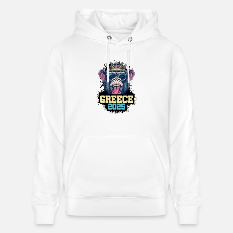 Greece 2025 Affe - Stanley/Stella Unisex Bio-Hoodie CRUISER  - Weiß