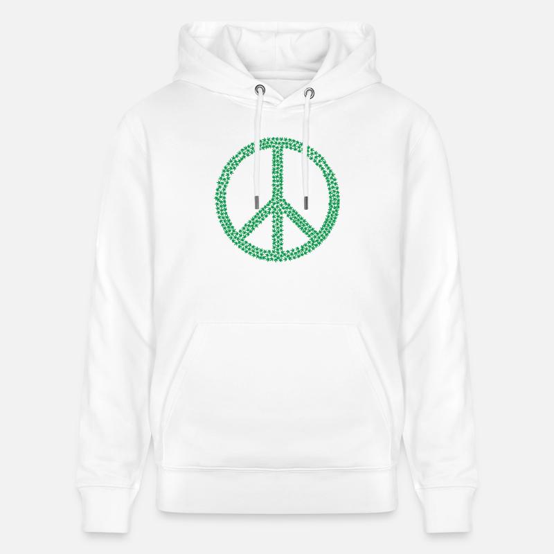 Peace Zeichen Hanfblätter Geschenk Geschenkidee - Stanley/Stella Unisex Bio-Hoodie CRUISER  - Weiß