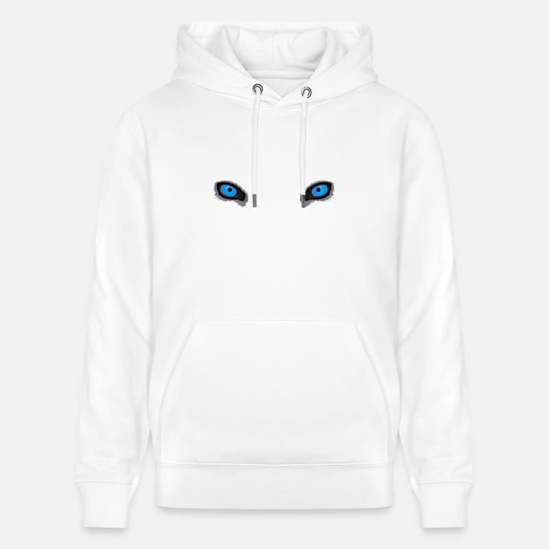Yeux de loup bleu profond - Sweat à capuche bio CRUISER Stanley/Stella Unisexe - blanc
