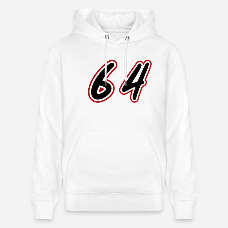 64 Symbole numérique - Sweat à capuche bio CRUISER Stanley/Stella Unisexe - blanc