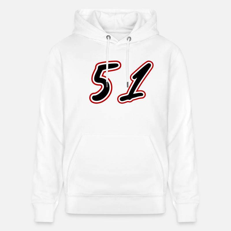 51 Symbole numérique - Sweat à capuche bio CRUISER Stanley/Stella Unisexe - blanc