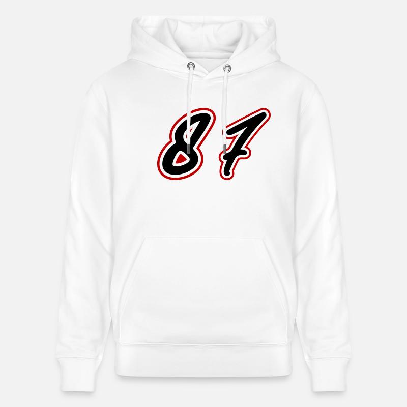 87 Symbole numérique - Sweat à capuche bio CRUISER Stanley/Stella Unisexe - blanc