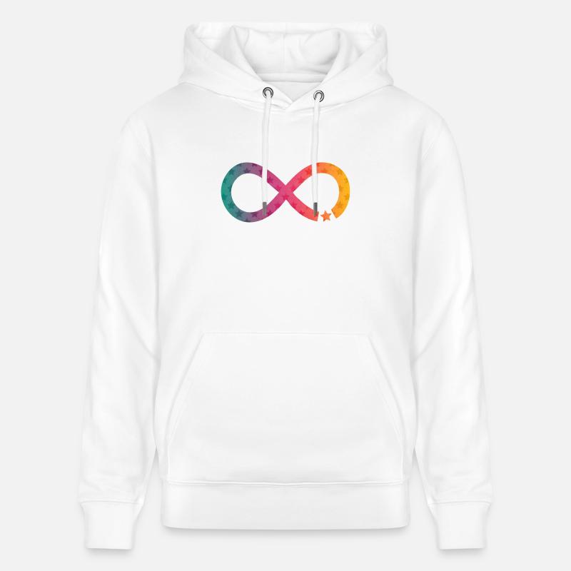 Infinity Star arc-en-ciel - Sweat à capuche bio CRUISER Stanley/Stella Unisexe - blanc