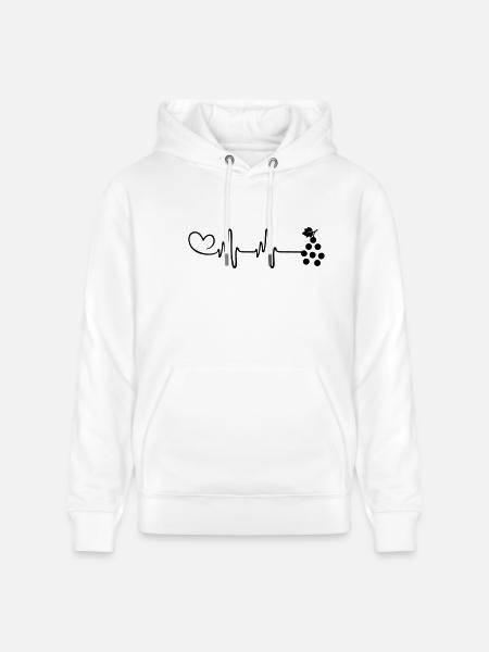 Grapes Pulse Heart - Stanley/Stella CRUISER Unisex Organic Hoodie - white