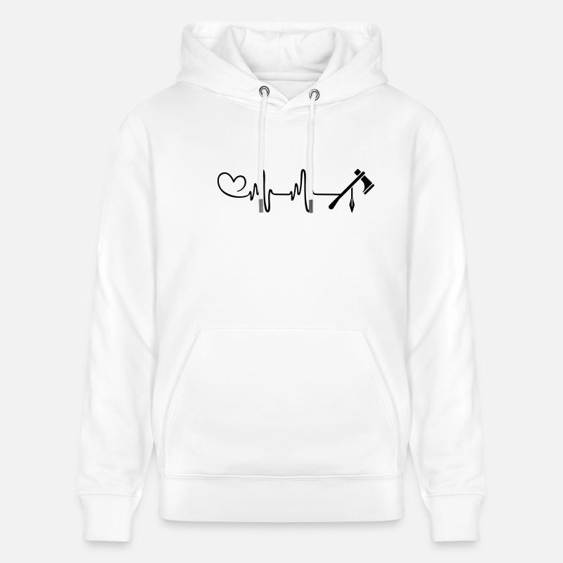 Axe Indian Heartbeat - Sweat à capuche bio CRUISER Stanley/Stella Unisexe - blanc