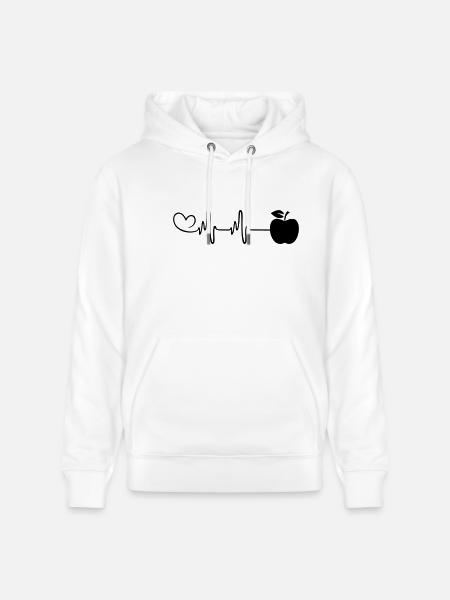 Apple icon pulse heart - Stanley/Stella CRUISER Unisex Organic Hoodie - white