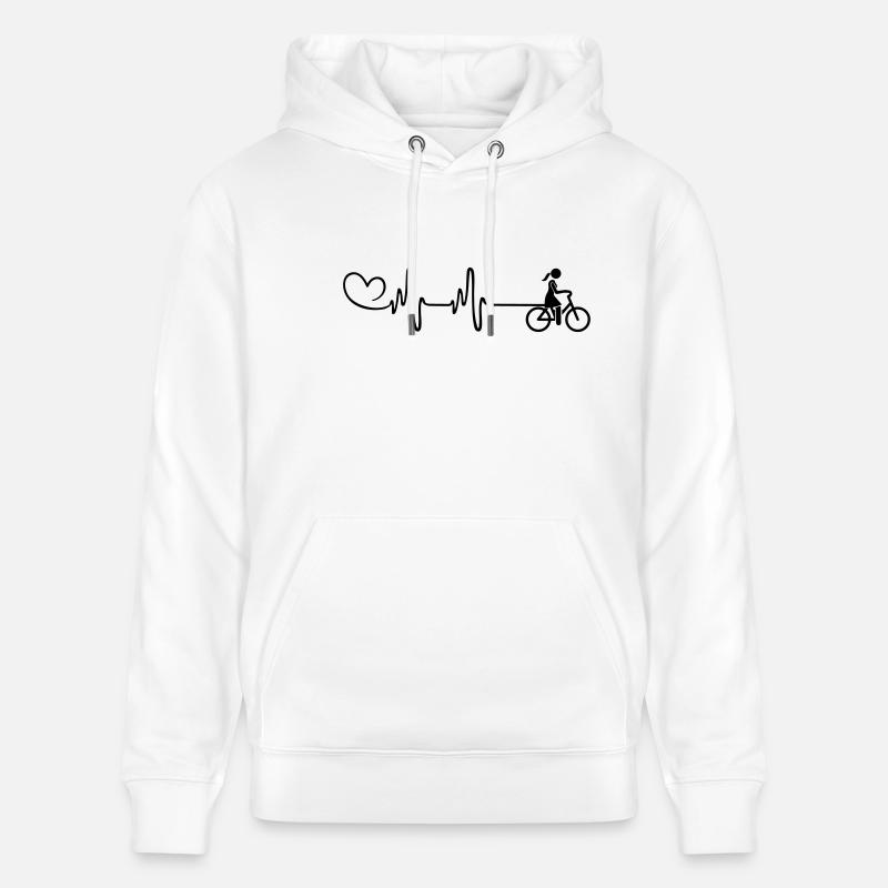 Battement de cœur du vélo - Sweat à capuche bio CRUISER Stanley/Stella Unisexe - blanc