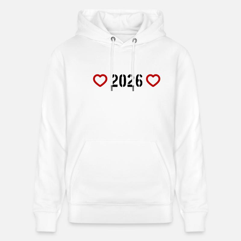 Cœur 2026 - Sweat à capuche bio CRUISER Stanley/Stella Unisexe - blanc