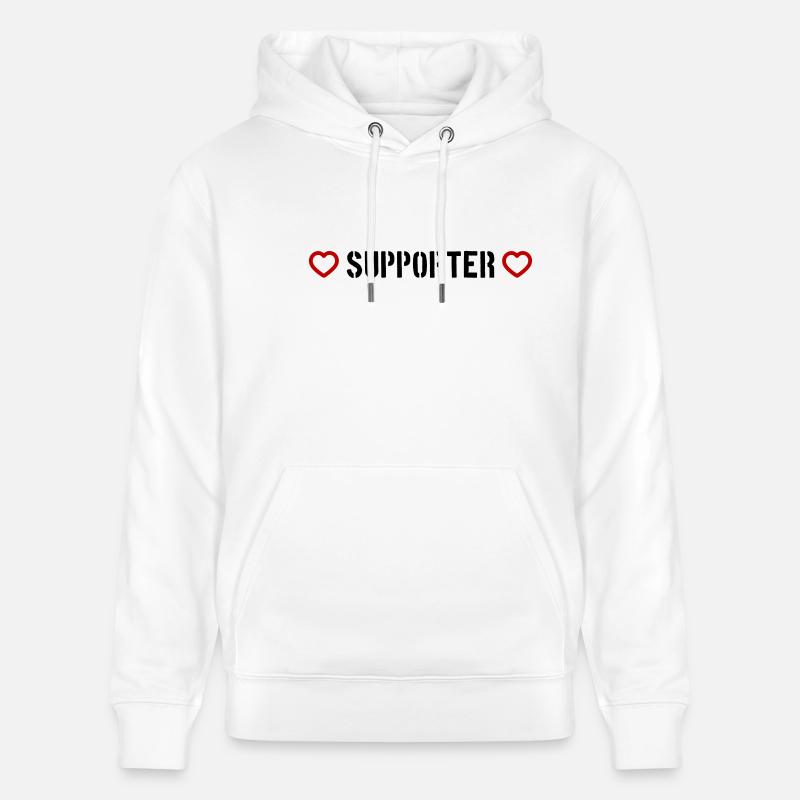 Cœur de supporter - Sweat à capuche bio CRUISER Stanley/Stella Unisexe - blanc