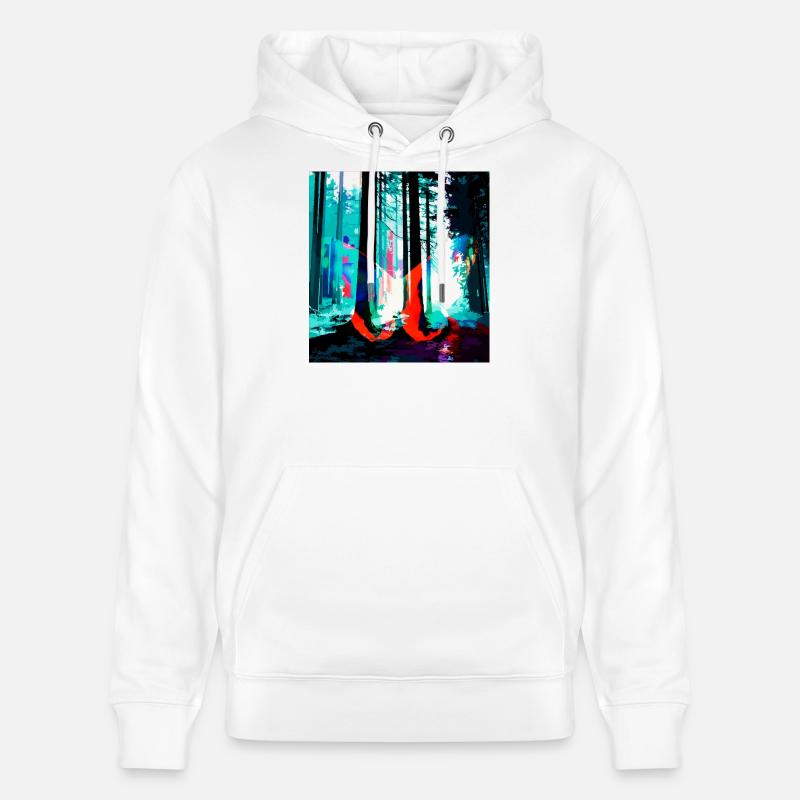 Néon Forest Dream Print - Sweat à capuche bio CRUISER Stanley/Stella Unisexe - blanc