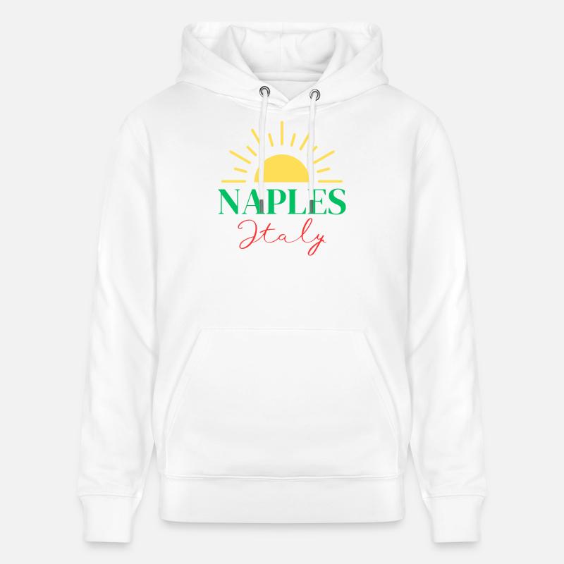 Vibrante Naples Italie Sun Design - Sweat à capuche bio CRUISER Stanley/Stella Unisexe - blanc