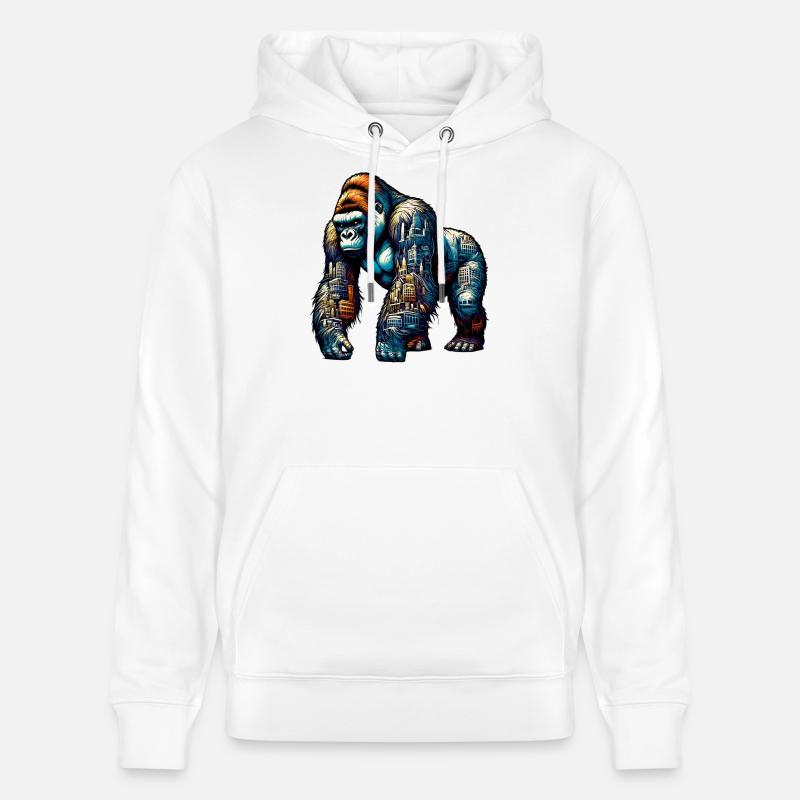 Gorille - Sweat à capuche bio CRUISER Stanley/Stella Unisexe - blanc