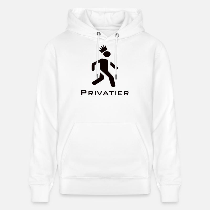 Privatier - Coureur avec Crown Design Black - Sweat à capuche bio CRUISER Stanley/Stella Unisexe - blanc