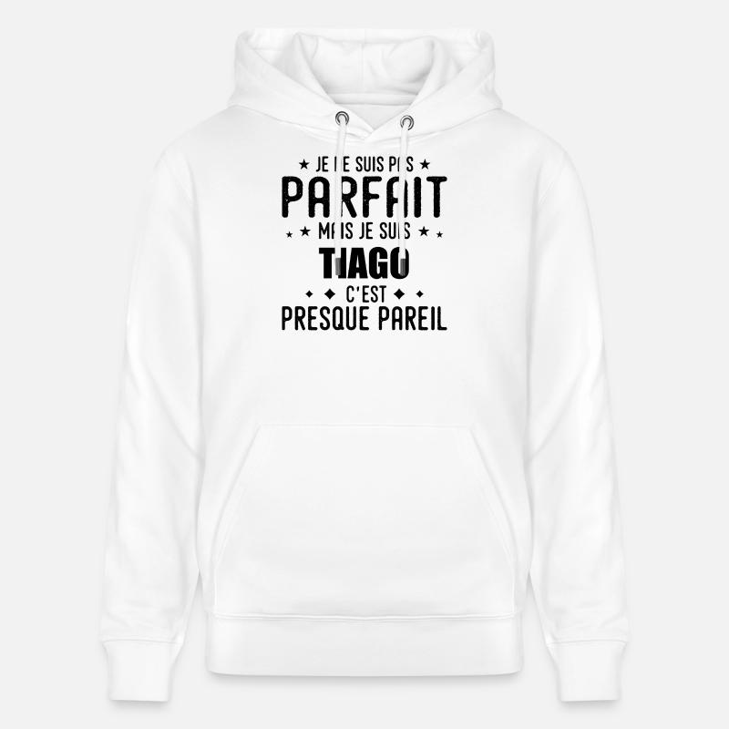 Tiago: authentisch, unvollkommen, oberflächlich, perfekt - Stanley/Stella Unisex Bio-Hoodie CRUISER - Weiß