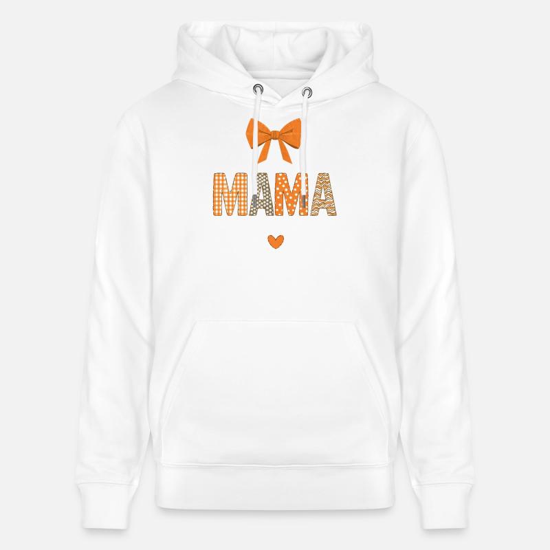 Orange Mom Patchwork Muster - Stanley/Stella Unisex Bio-Hoodie CRUISER  - Weiß