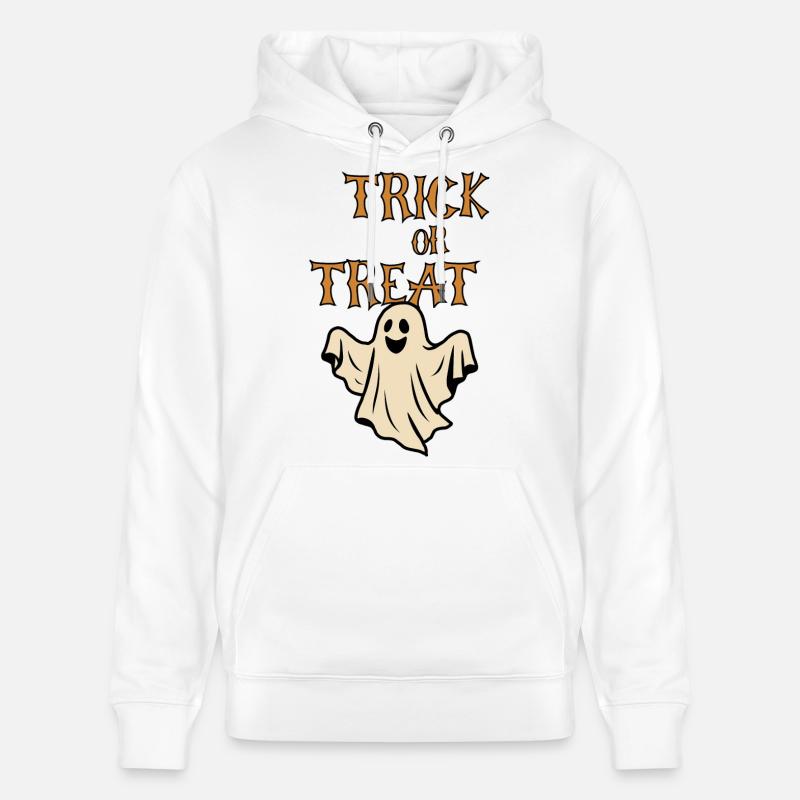 Trick oder Treat Geister Halloween Retro - Stanley/Stella Unisex Bio-Hoodie CRUISER  - Weiß