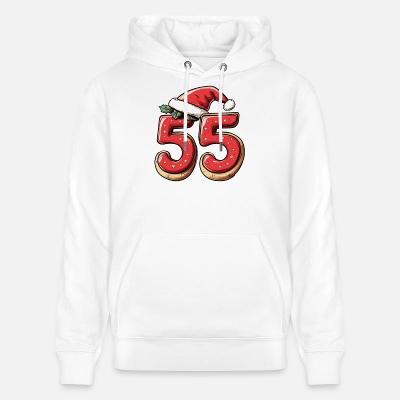 Biscuit de Noël à 55 chiffres - Sweat à capuche bio CRUISER Stanley/Stella Unisexe - blanc