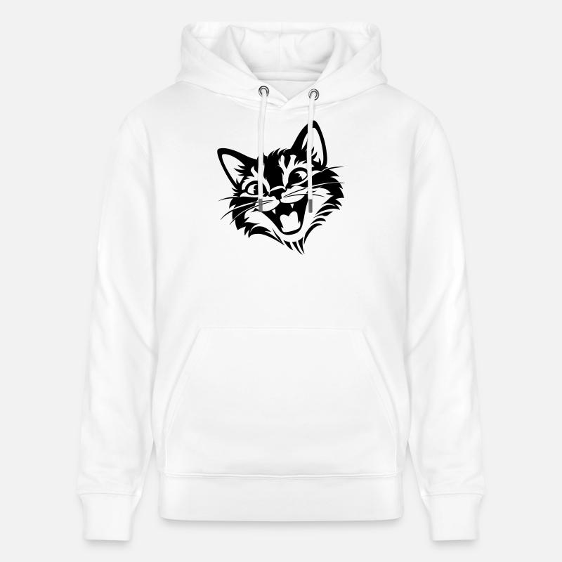 Chat Rieur | Drôles Chats T-Shir - Sweat à capuche bio CRUISER Stanley/Stella Unisexe - blanc