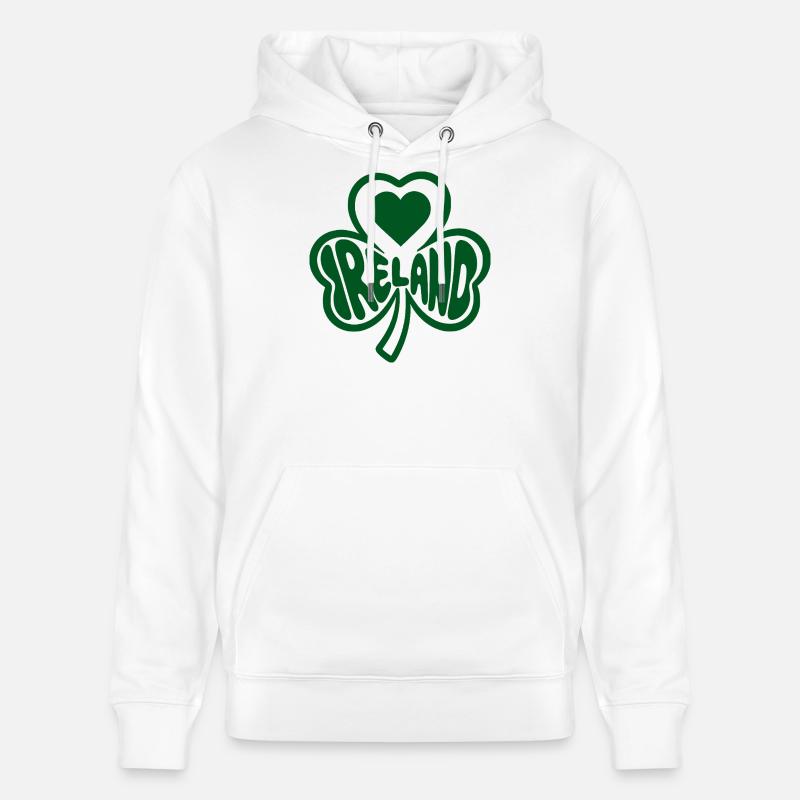 Cœur du trèfle celtique Irlande - Sweat à capuche bio CRUISER Stanley/Stella Unisexe - blanc