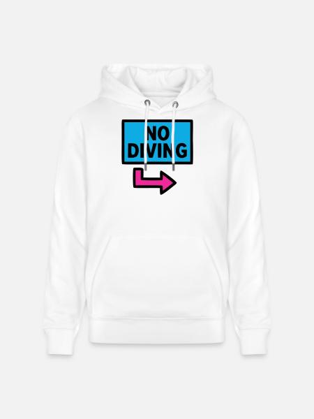 No Diving Schild Pool Retro - Stanley/Stella Unisex Bio-Hoodie CRUISER  - Weiß