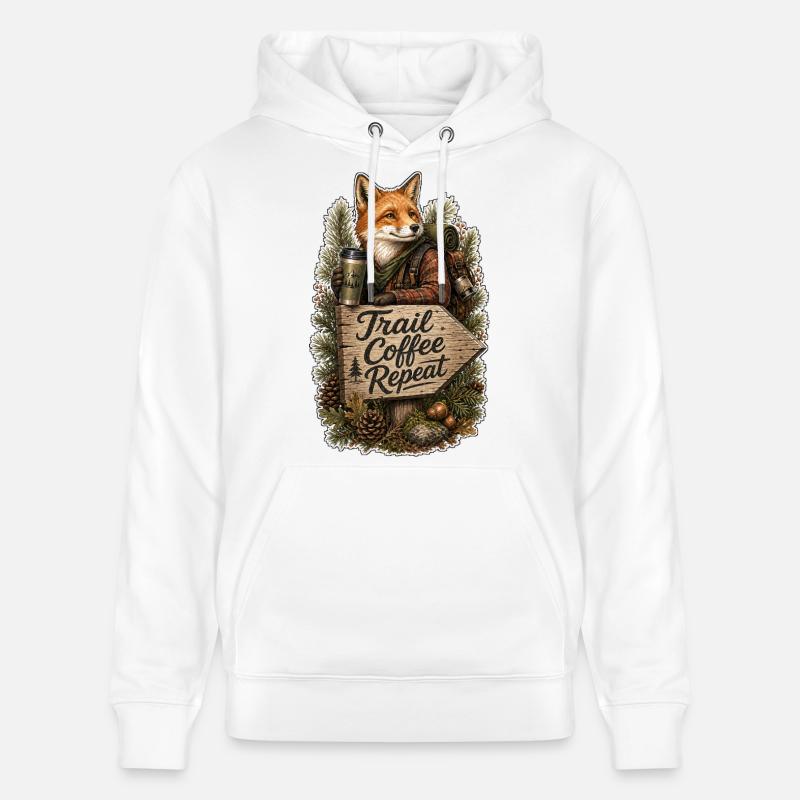 Trail Coffee Repeat Fuchs - Stanley/Stella Unisex Bio-Hoodie CRUISER  - Weiß