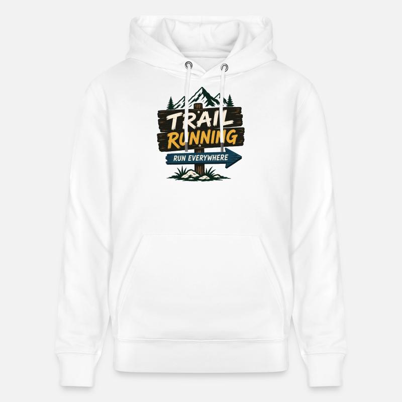 Course en sentier - Courez partout - Sweat à capuche bio CRUISER Stanley/Stella Unisexe - blanc