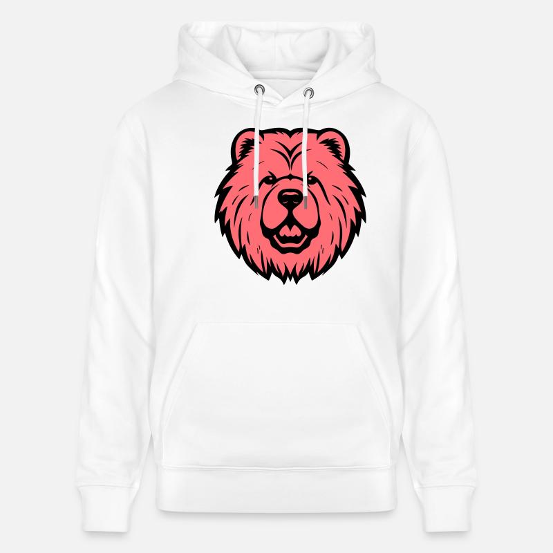 Chow Chow Tête de chien - Sweat à capuche bio CRUISER Stanley/Stella Unisexe - blanc