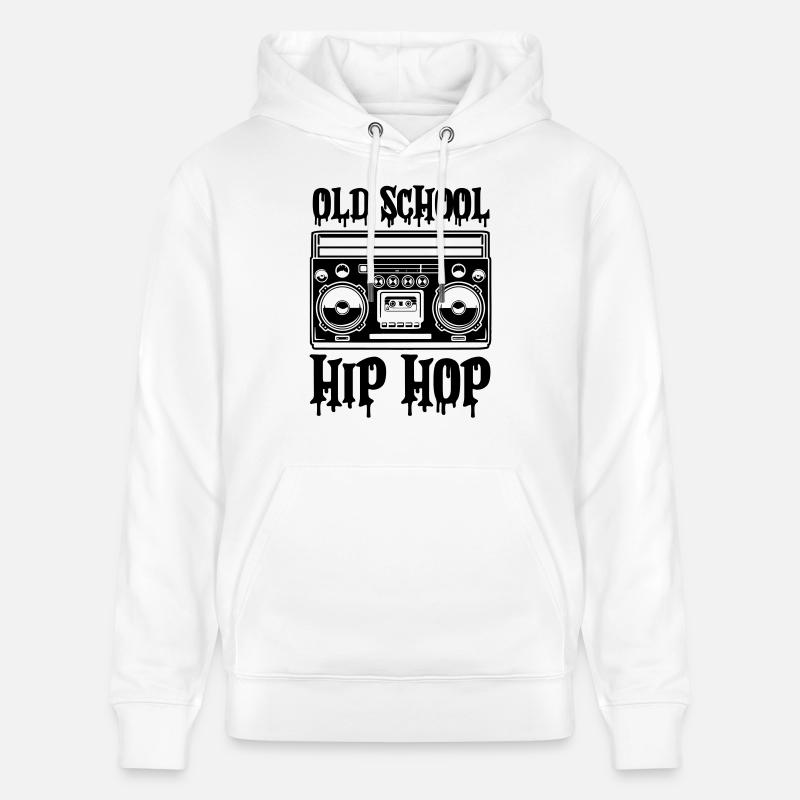 Ghettoblaster Hip Hop à l’ancienne - Sweat à capuche bio CRUISER Stanley/Stella Unisexe - blanc