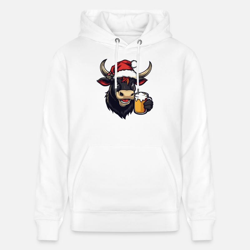 Bière de Noël Vache - Sweat à capuche bio CRUISER Stanley/Stella Unisexe - blanc