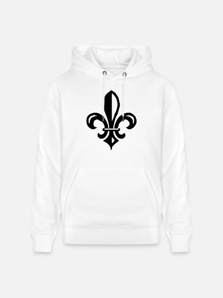 fleur de lis french lily - Stanley/Stella CRUISER Unisex Organic Hoodie - white