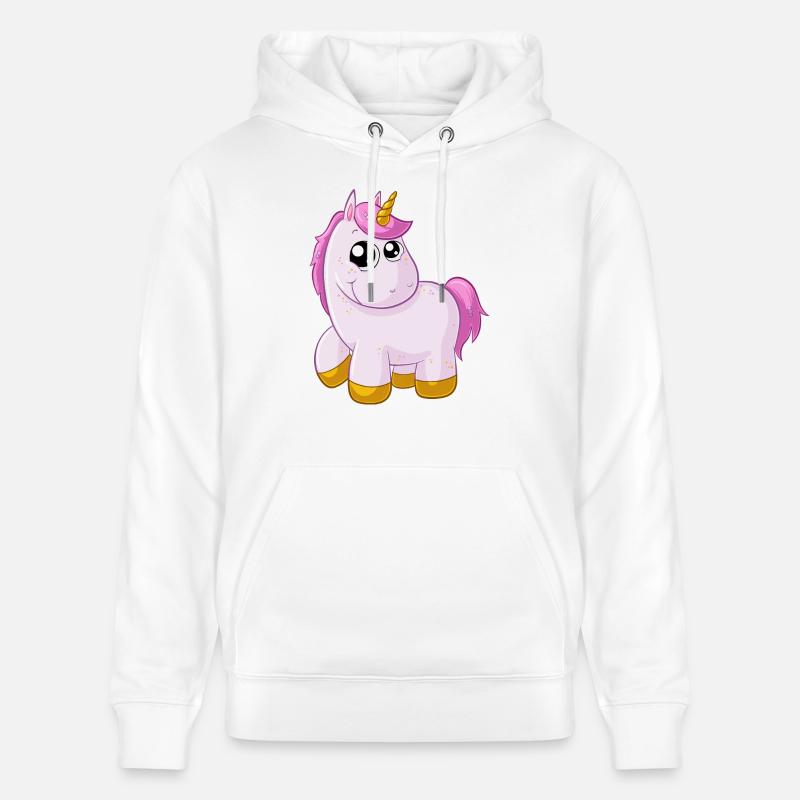 Pinkes Comic Einhorn - Stanley/Stella Unisex Bio-Hoodie CRUISER  - Weiß
